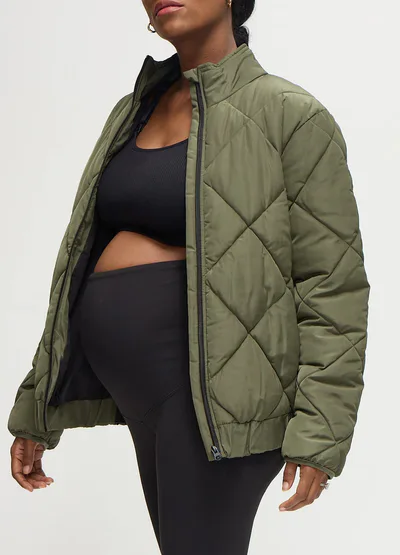Ingrid & Isabel Grow With You Side Zip Puffer Maternity Jacket