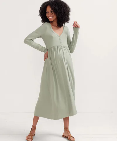 Bump City HATCH: The Softest Rib Nursing Dress