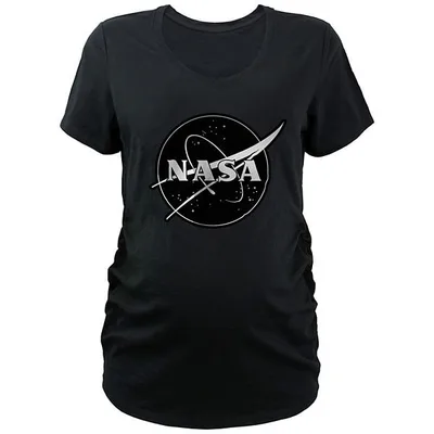 Kohl's Maternity NASA Black And White Stamp Graphic Tee