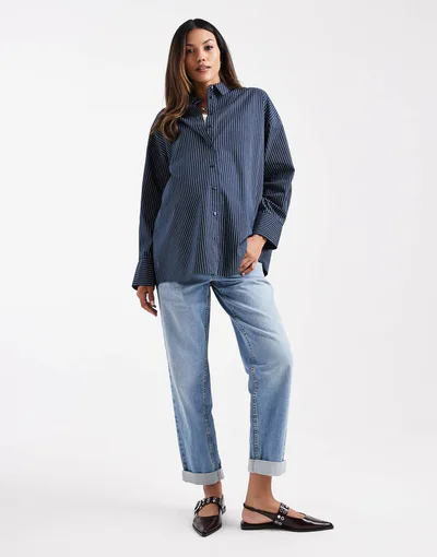 ASOS high rise relaxed mom jeans in pale wash