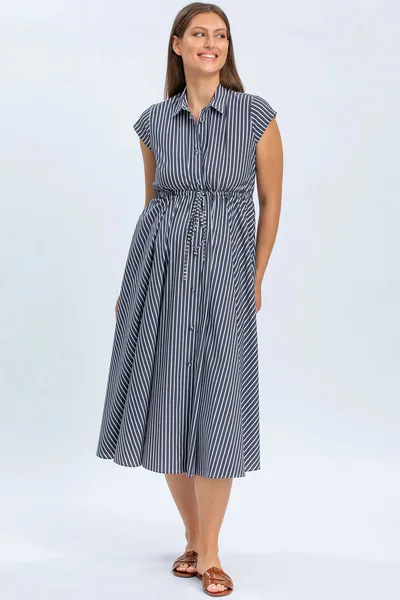 For The Creators The CELESTE Navy Stripe Dress