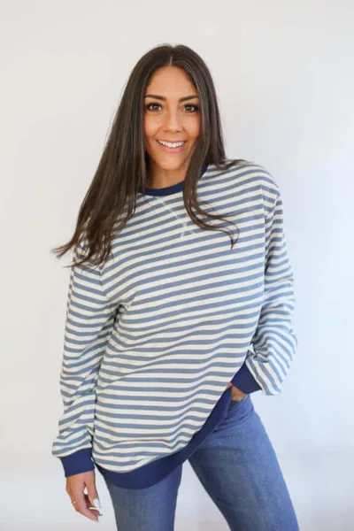 Milk & Baby Relaxed Fit  Freestyle Stripe Breastfeeding Sweatshirt