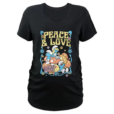 Kohl's Maternity Smurfs Peace And Love Flower Power Graphic Tee