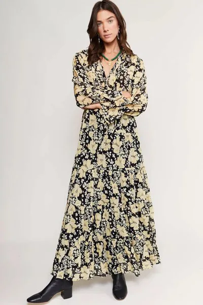 For The Creators Indigo Midi Dress Umbrella Floral Black