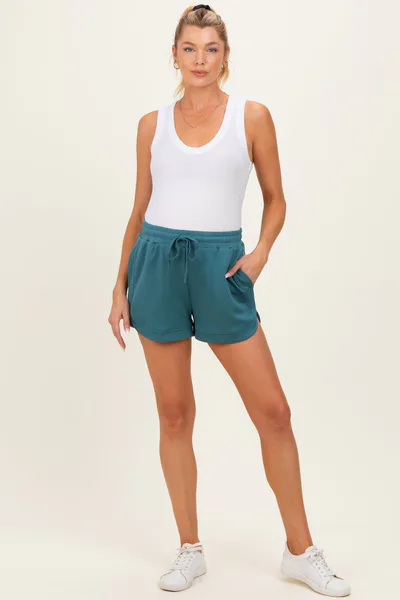 PinkBlush Teal Drawstring Relaxed Fit Maternity Shorts