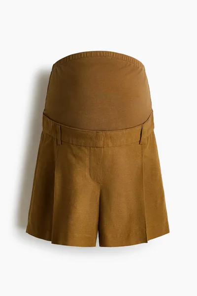 H&M MAMA Linen-Blend Shorts