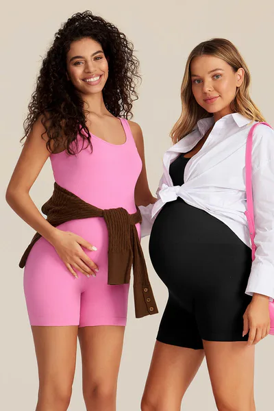 Summer Mae Women's Ribbed Sleeveless Maternity Bodysuit