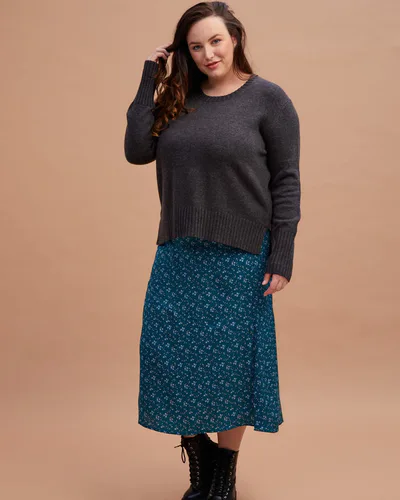 Peachy Mama Postpartum Midi Skirt - Evergreen