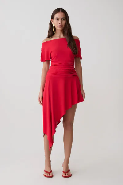 MESHKI Talise Modal Hankie Midi Skirt