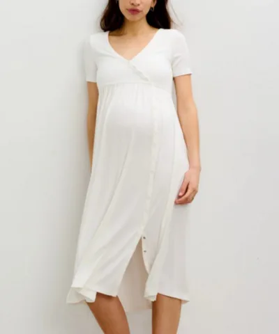 Bump City HATCH: The Softest Rib Side Seam Nursing Maxi Dress