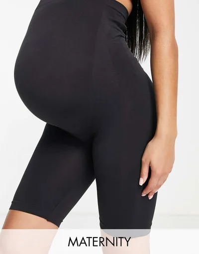 ASOS Mamalicious Maternity over the bump shapewear shorts in black