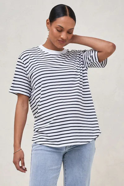 Bae the Label Into It Crew Tee -Stripe