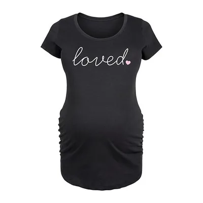 Kohl's Maternity Script Loved With Heart Graphic Tee