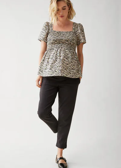 Ingrid & Isabel Maternity Smocked Woven Top
