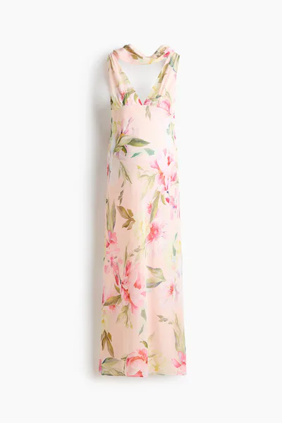 H&M MAMA Scarf-Detail Chiffon Dress