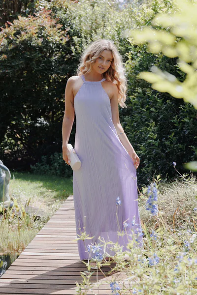 Petal & Pup Melody Plisse Halter Maxi Dress