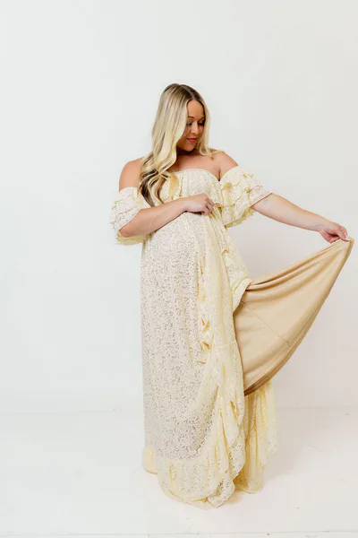 Worth Collective Blakely Maxi Dress in Light Yellow - Bump Friendly *7/21 PRE-ORDER*