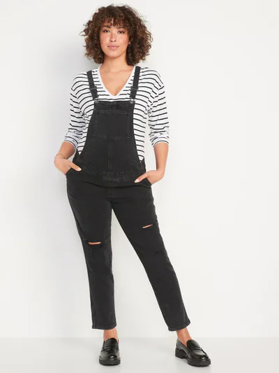 Old Navy Maternity Side-Panel OG Straight Jean Overalls