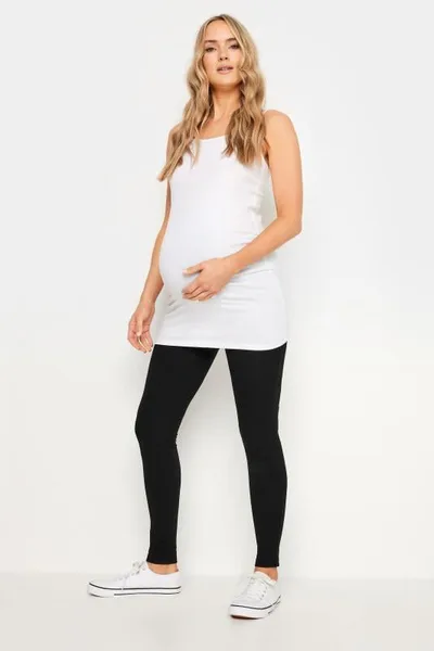 Yours Clothing LTS Tall Maternity Black Ribbed Stretch Leggings
