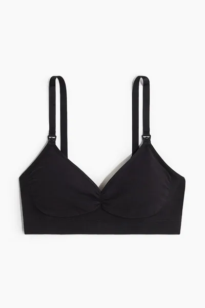 H&M MAMA Seamless Padded Cotton-Blend Nursing Bra
