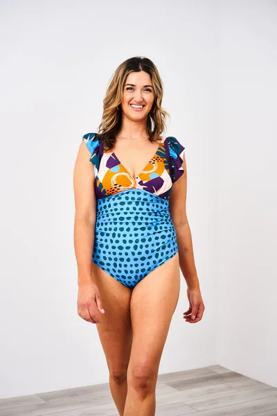 Latched Mama Latched Mama Lace Up Nursing Swim One Piece - Final Sale