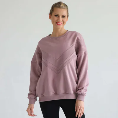 Milk & Baby Isabella Oversized Nursing & Pregnancy Sweatshirt | Lavender Smoke