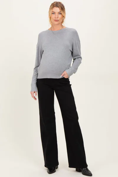 PinkBlush Black Classic Wide Leg Maternity Jeans