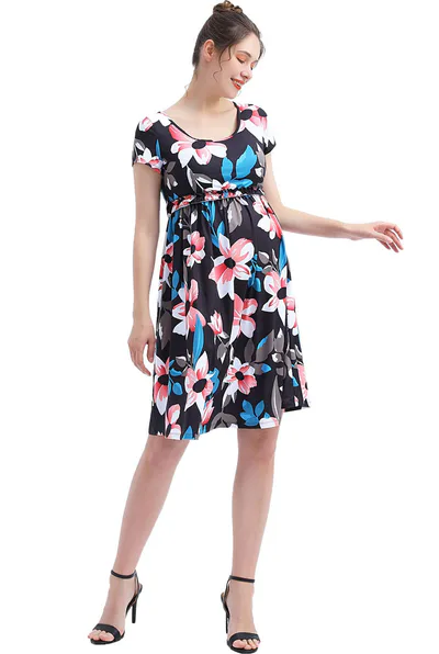 Kimi + Kai Kimi + Kai Maternity "Astrid" Nursing Skater Dress