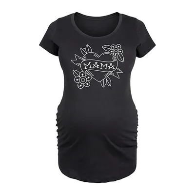Kohl's Maternity Mama Tattoo Heart Graphic Tee