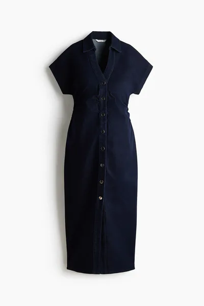 H&M MAMA Short-Sleeved Denim Dress