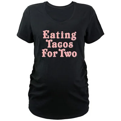 Kohl's Maternity Eating Tacos For Two V-Neck Tee