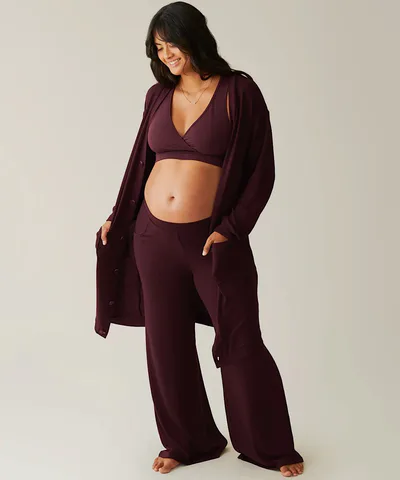 Bump City CozyKnit Long Sweater (Deep Burgundy)