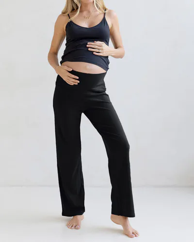 Angel Maternity High Waist Maternity Lounge Pant in Brushed Rib