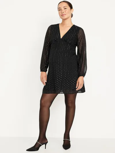 Old Navy Maternity Textured Long-Sleeve Mini Dress
