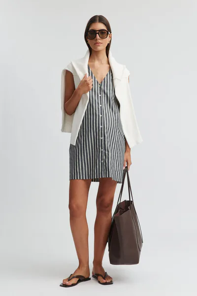 Legoe Heritage Cotton Button Down Mini (Black/Ivory)