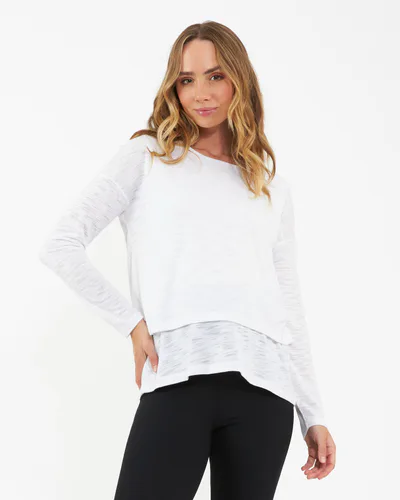 Ripe Maternity Jazmin Long Sleeve Nursing Top White