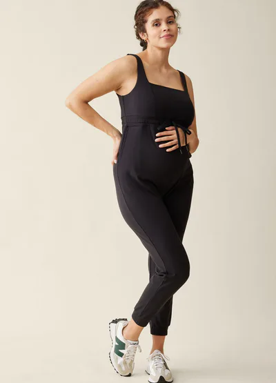 Ingrid & Isabel The Athleisure Buttery Soft Black Maternity Jumpsuit