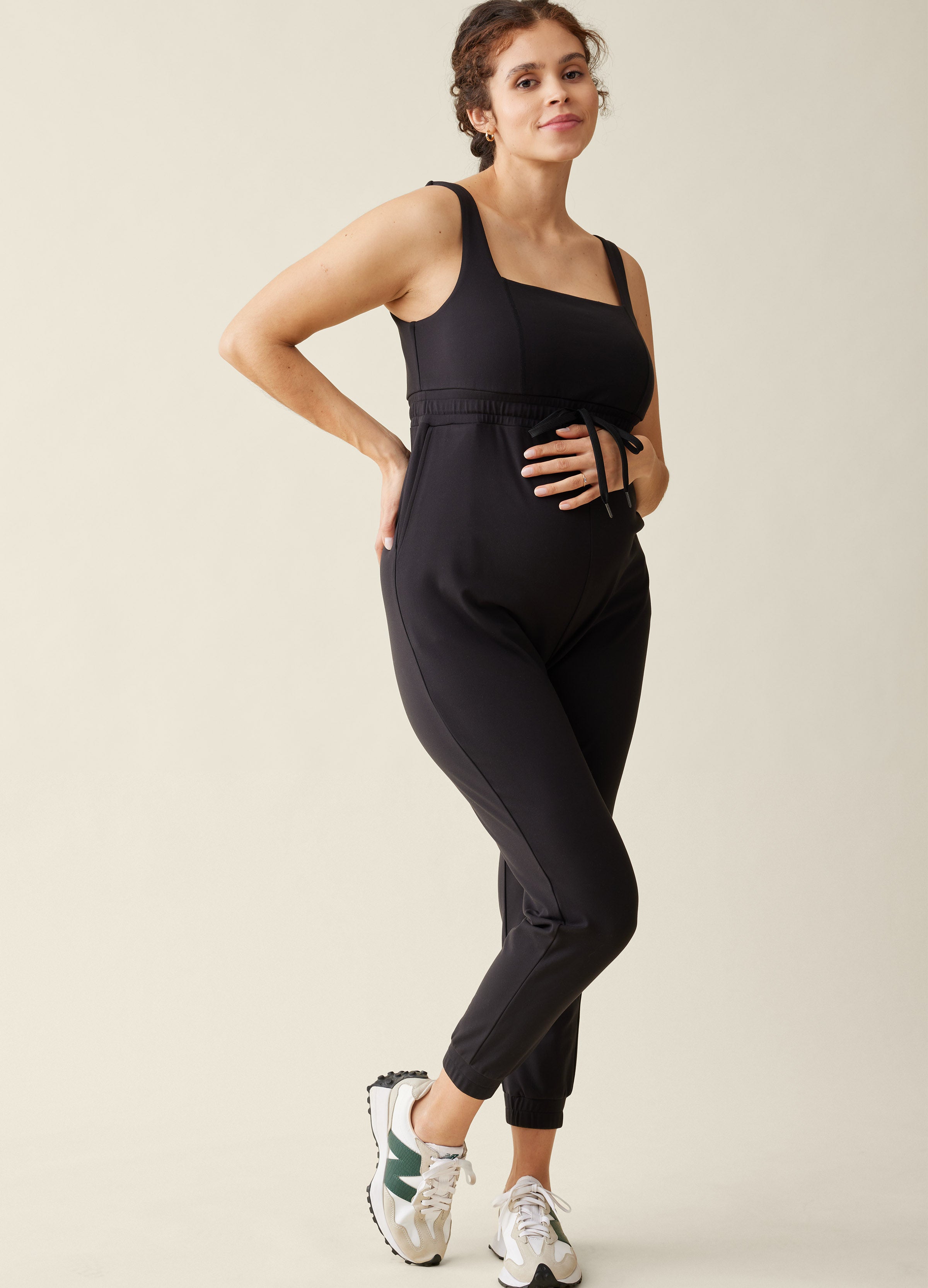 INGRID+ISABEL The Athleisure Buttery Soft Black Maternity Jumpsuit