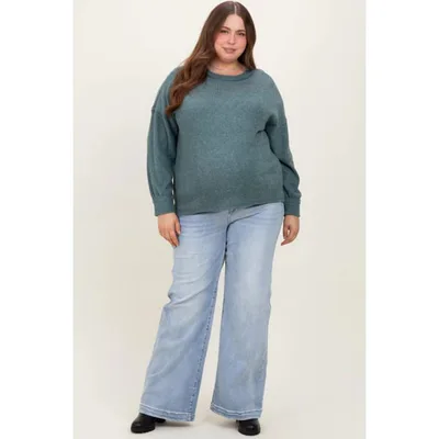 Target Pinkblush Blue Vintage Wash Wide Leg Maternity Plus Jeans 1X