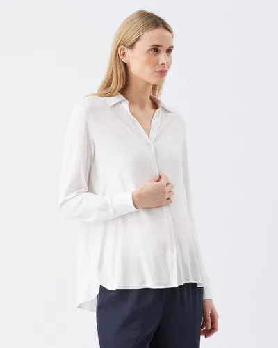 Ripe Maternity Clara Relaxed Shirt  White