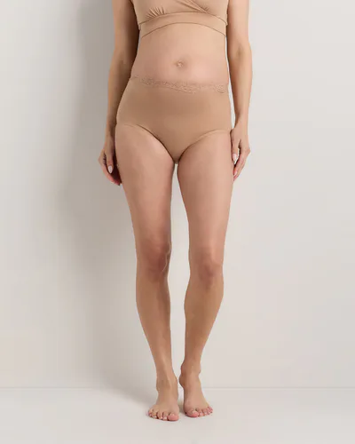 Quince Organic Cotton Lace Trim Maternity & Postpartum Brief (6-pack)