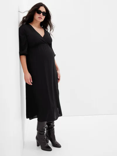 Gap Maternity Wrap Midi Dress
