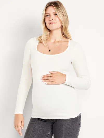 Old Navy Maternity Long-Sleeve Trapeze-Neck T-Shirt