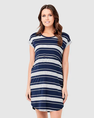 Special Addition Stevie Nursing Lounge Dress in Indigo