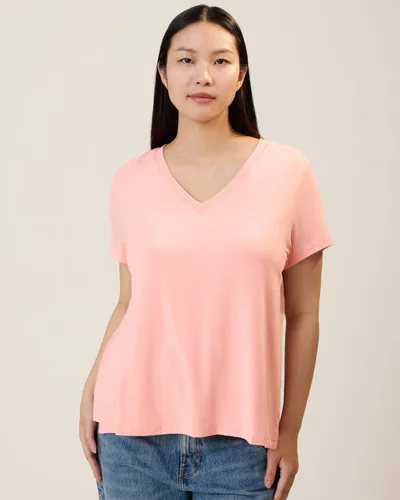 Kindred Bravely Modal V-neck Nursing T-shirt | Sunset Pink