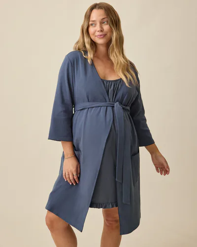 Kindred Bravely Cotton Bamboo Robe | Midnight Blue
