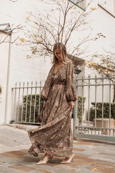 Petal & Pup Anisa Maxi Dress - Olive Floral