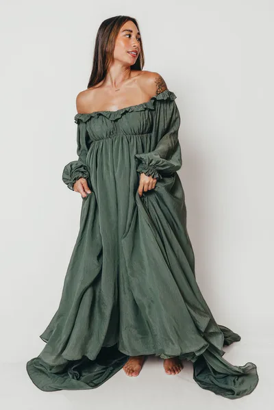 Worth Collective Elowen Maxi Dress in Jade - Bump Friendly *10/15 PRE-ORDER*