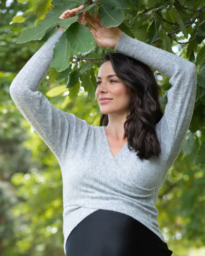 Ripe Maternity Willa Nursing Knit Silver Marle