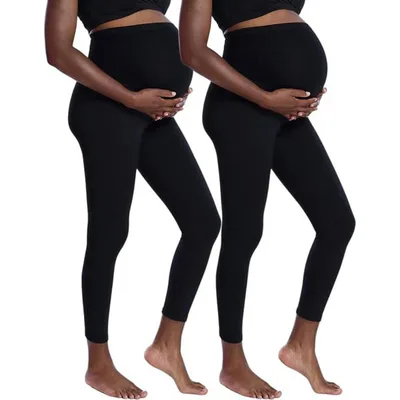 Target Women's Essential Stretch Secret Fit Over the Belly Maternity Leggings - Black 2 pack - Size: Small - Motherhood Maternity